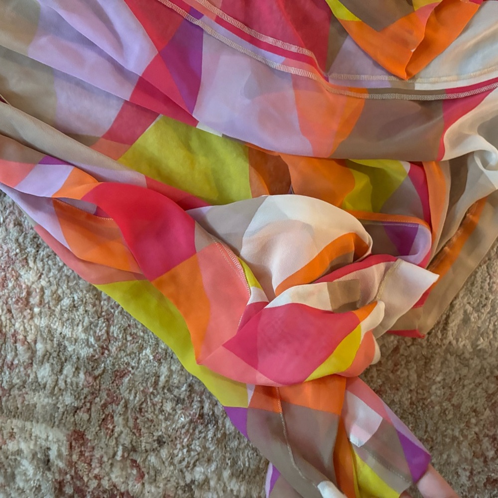 Colorful 100% Silk Trina Turk Wrap - Picture 2 of 8